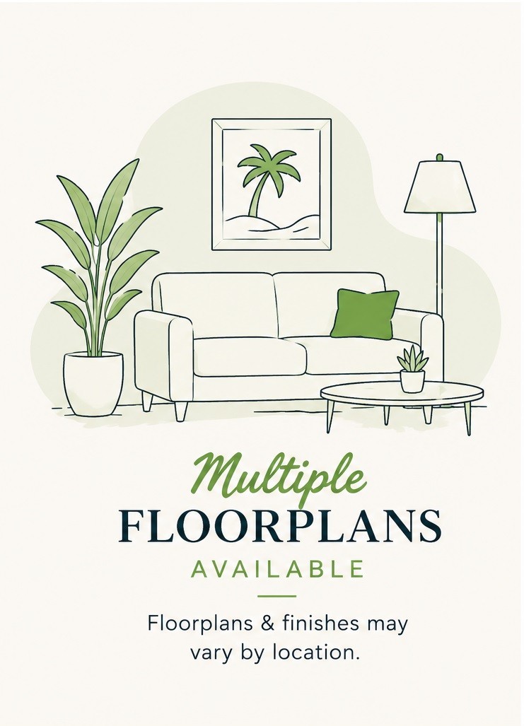 Floor plan for 1 bed, 1 bath, 400 sqft